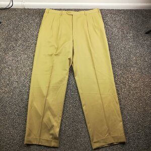 NWT Brioni Dress Pants Super 140s Wool Cannes Pleated Cuffed Tan Mens 38x31 Flaw